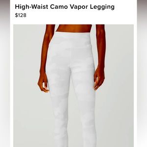 NWT Alo high waist vapor legging white camouflage
